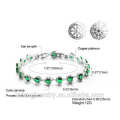 2016 newest design style fashion design platinum bracelet green rhinestone bracelet